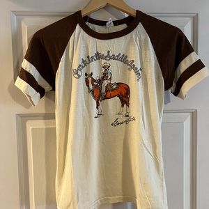 Vintage Tee western horse “Back in the Saddle Again” Gene Autry shirt fits a M/L